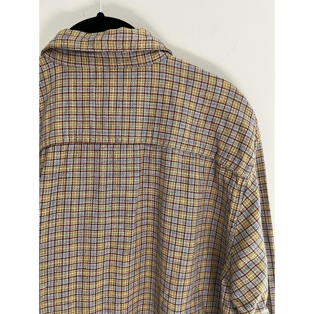 Patagonia Shirt Mens Large Yellow Plaid Organic Cotton Flannel Button Up Casual - Picture 5 of 7